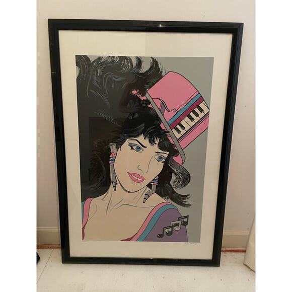 PATRICK NAGEL 1980 ART WORK FRAMED DENISE 7/200 33’by 47’ SIGNED COLLECTIBLE - Picture 4 of 9